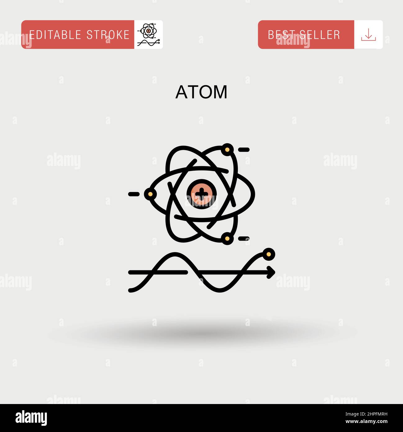 Icône de vecteur simple Atom. Illustration de Vecteur