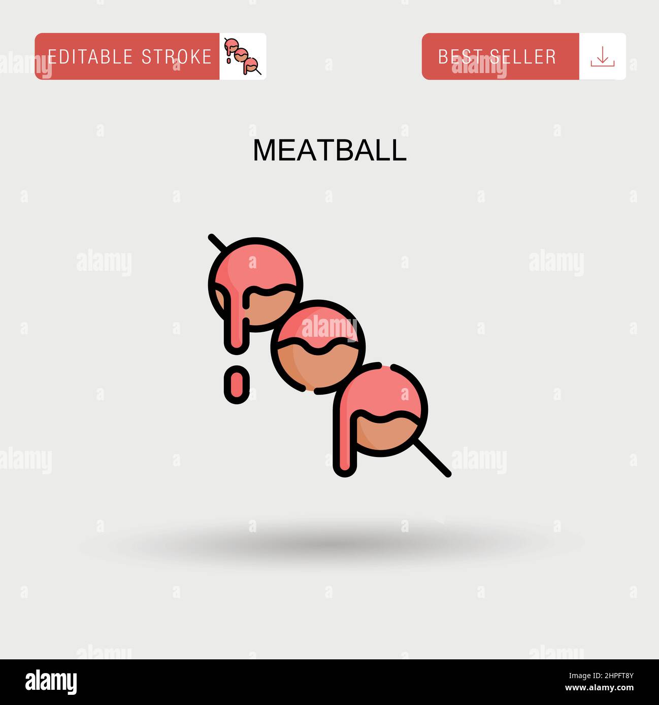 Icône de vecteur simple meatball. Illustration de Vecteur