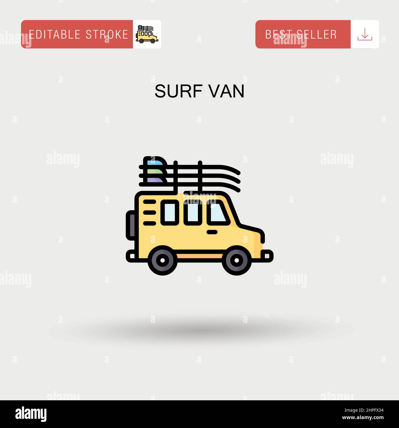 Icône de vecteur simple de surf van. Illustration de Vecteur