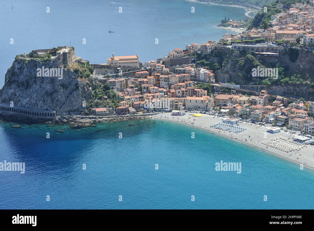 Italie, Calabre, Reggio Calabria, Scilla, la plage Banque D'Images