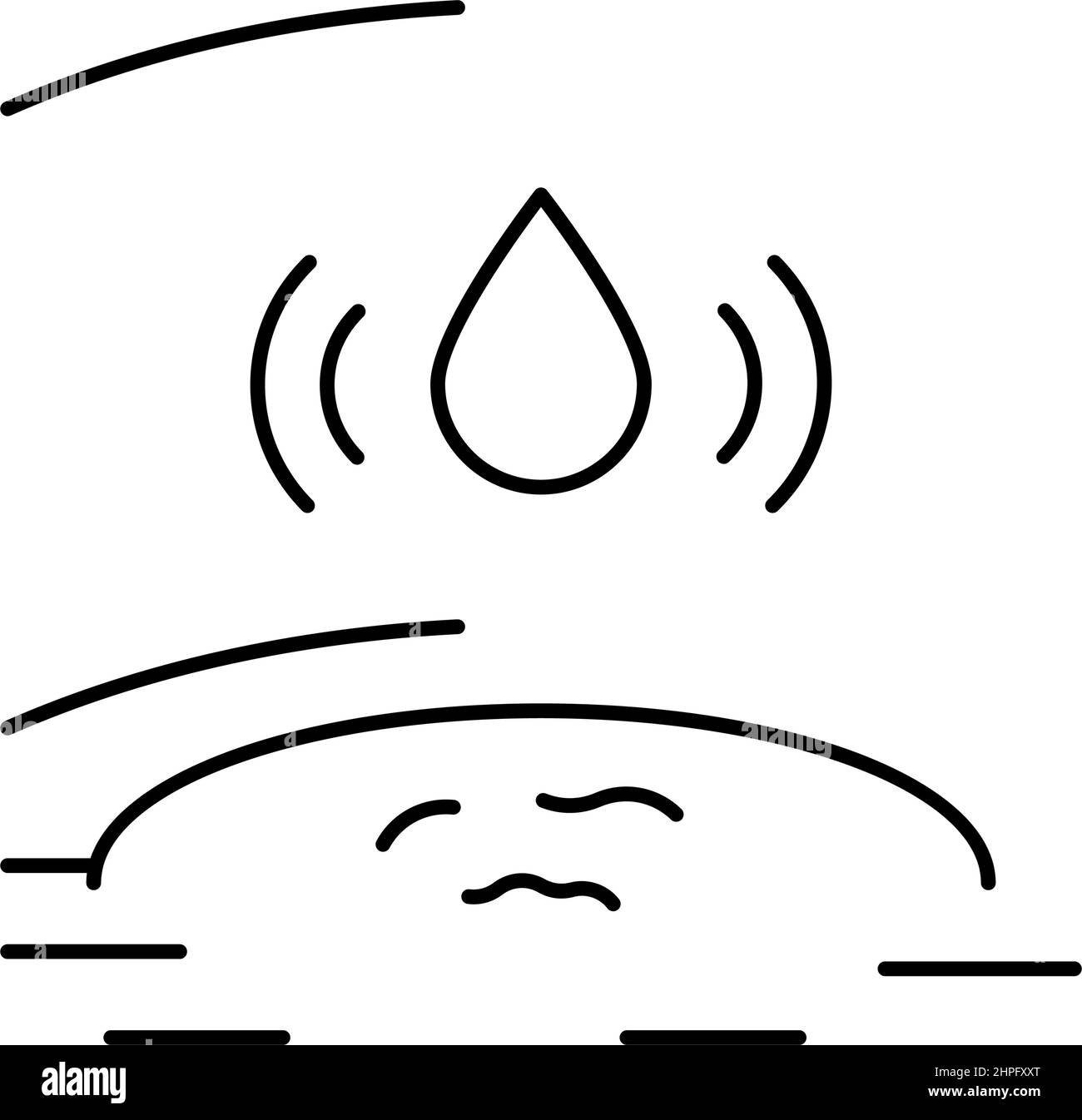 gonflement santé problème médical ligne icône vecteur illustration Illustration de Vecteur