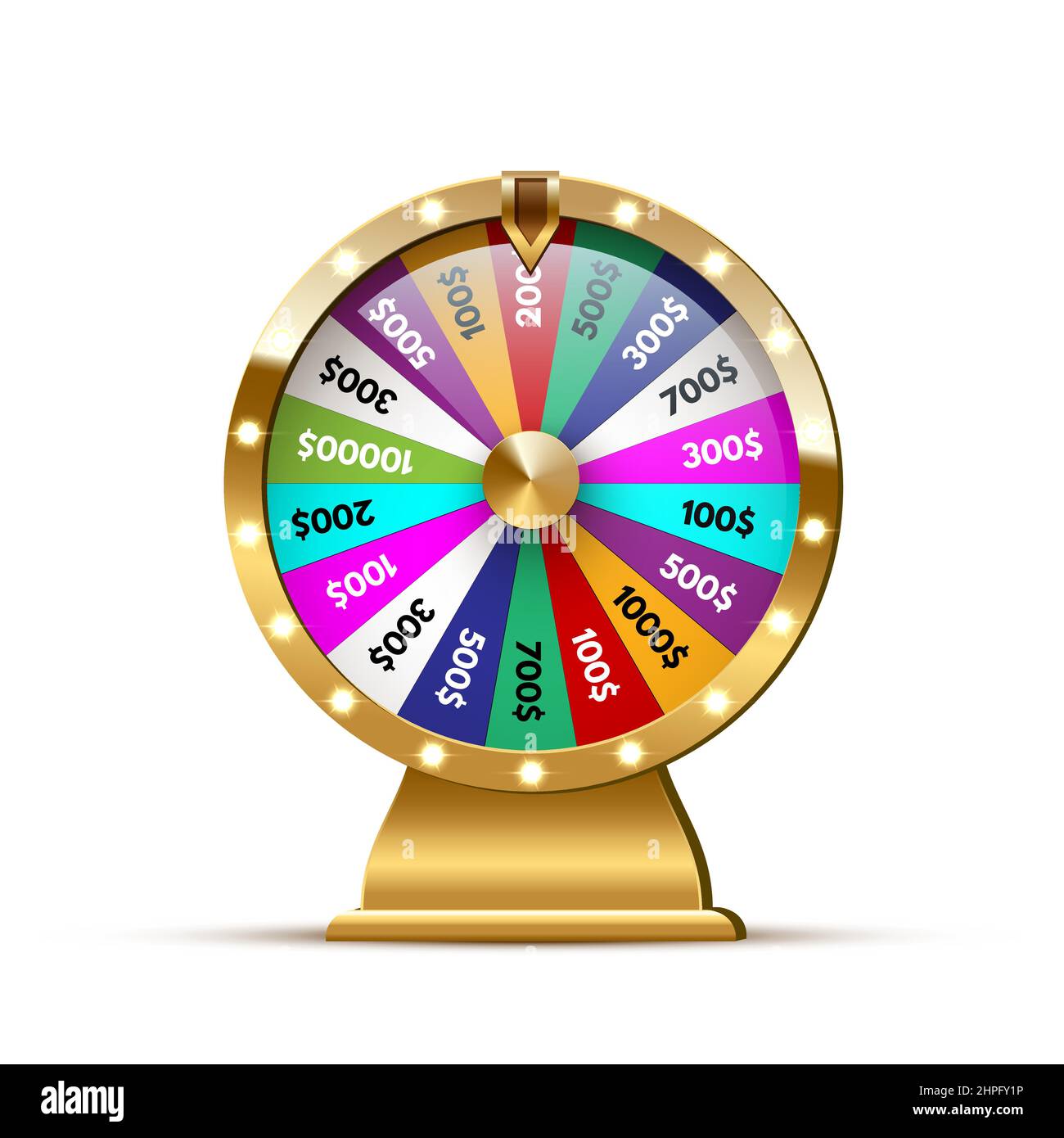 Casino roue de fortune. Golden brillant chanceux nombre roulette roue. Industrie du jeu, divertissement, concept de passe-temps. Modèle de conception vectorielle de la p. En ligne Illustration de Vecteur