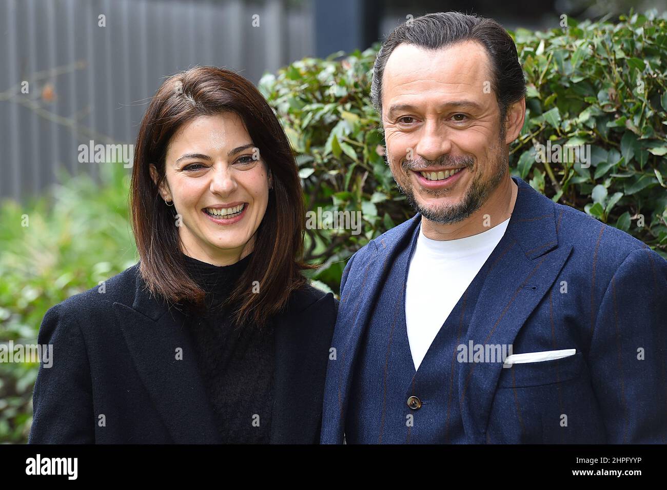 Rome, Italie. 21st février 2022; image de gauche à droite , Barbara Ronchi , Stefano Accorsi assister à la série TV Vostro Onore photocall, crédit: Massimo Insabato/Alay Live News Banque D'Images