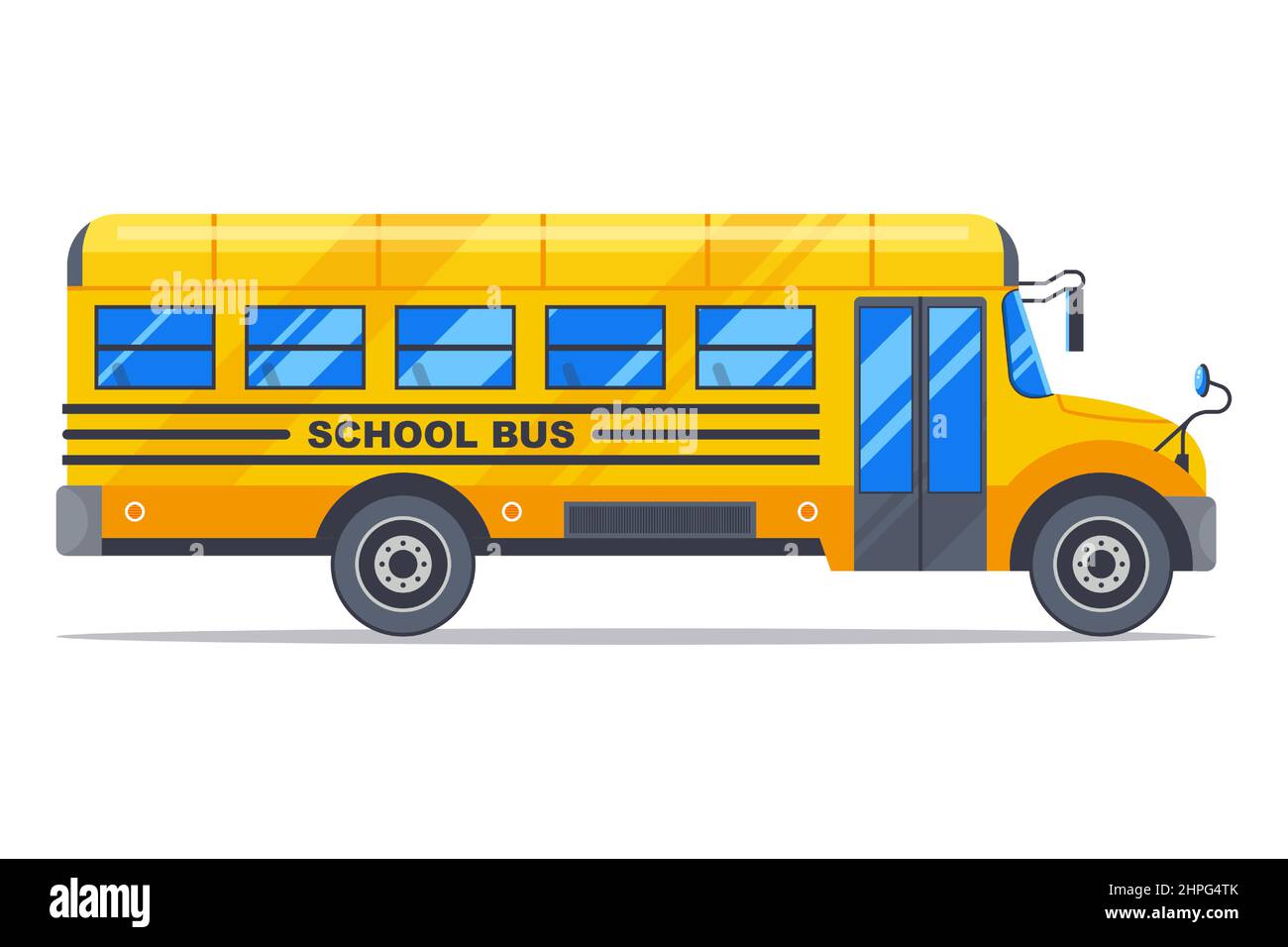 autobus scolaire jaune pour transporter les jeunes enfants à l'école. illustration vectorielle plate. Illustration de Vecteur