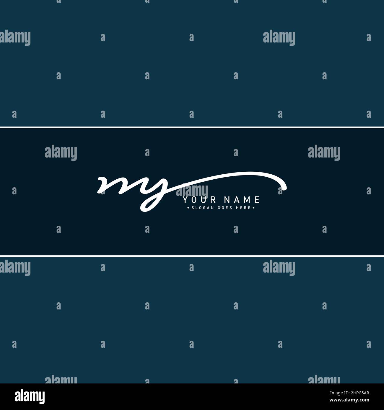 Lettre initiale logo NY - Signature manuscrite logo - modèle de logo Vector pour les noms d'entreprise initiales dans le style Signature Illustration de Vecteur
