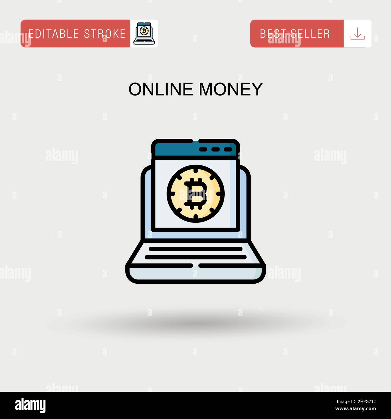 Icône de vecteur simple d'argent en ligne. Illustration de Vecteur