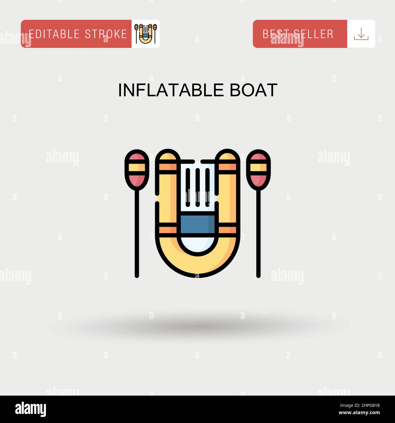 Bateau gonflable simple icône vecteur. Illustration de Vecteur