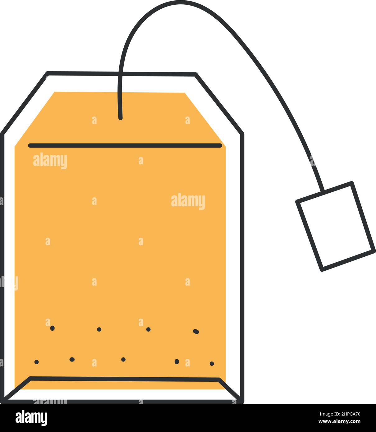 Élégante icône de sac à thé fin isolée sur fond blanc - illustration vectorielle Illustration de Vecteur
