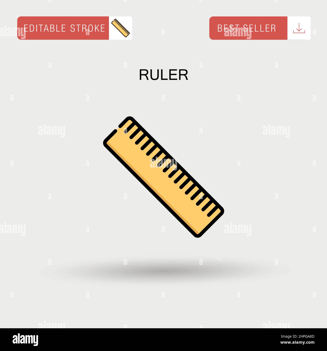 Icône de vecteur simple de règle. Illustration de Vecteur