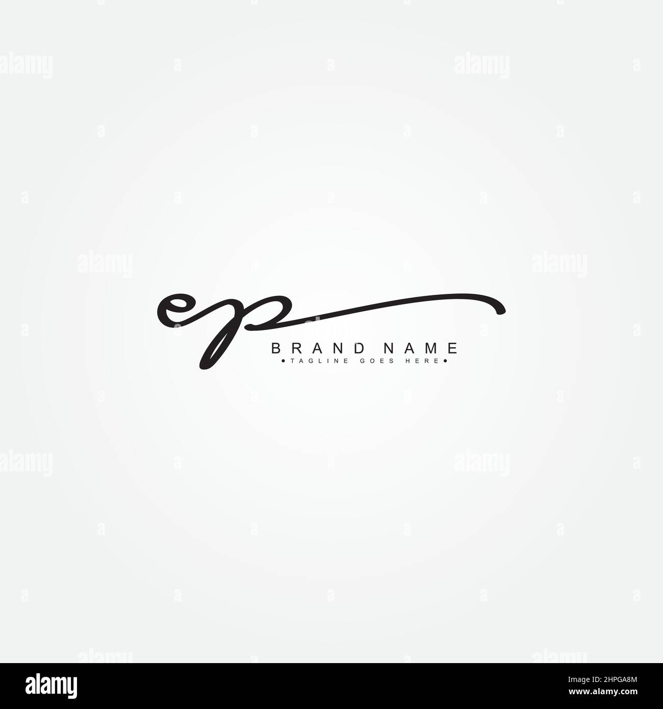 Lettre initiale logo EP - Signature dessinée à la main logo Vector logo Template for Business Name Paraphe Illustration de Vecteur