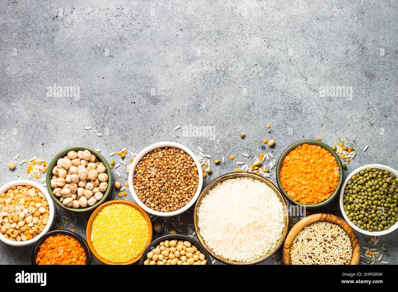 Céréales sans gluten. Alimentation saine, sans allergène. Banque D'Images