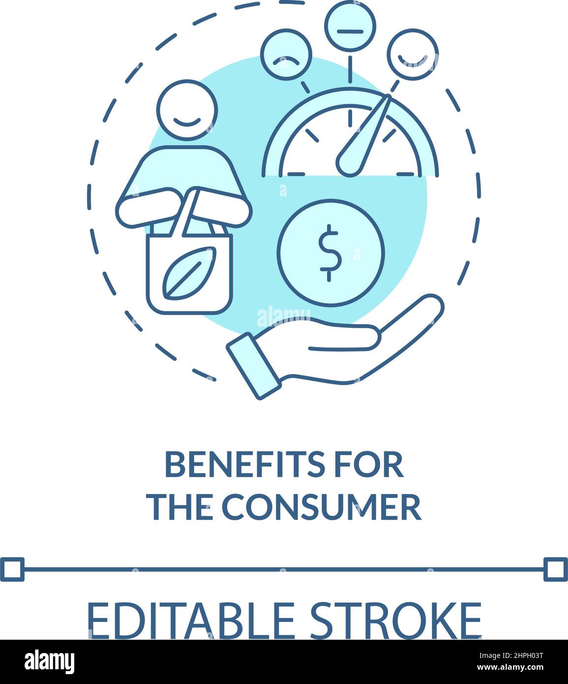 Avantages pour le consommateur turquoise concept Icon Illustration de Vecteur