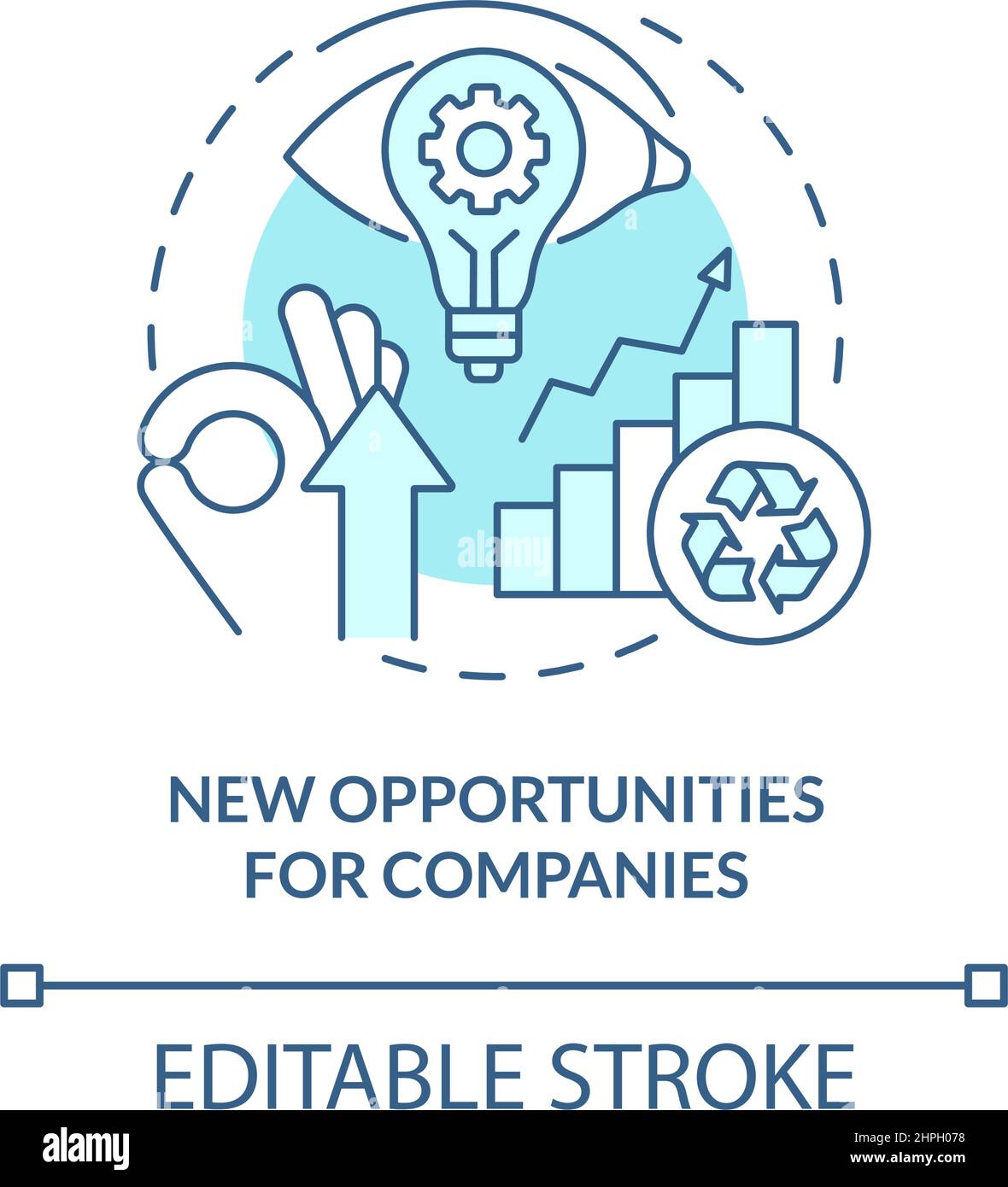 Nouvelles opportunités pour les entreprises turquoise concept Icon Illustration de Vecteur