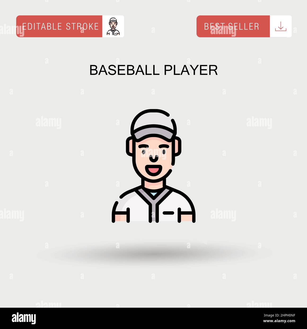 Icône vecteur simple joueur de baseball. Illustration de Vecteur