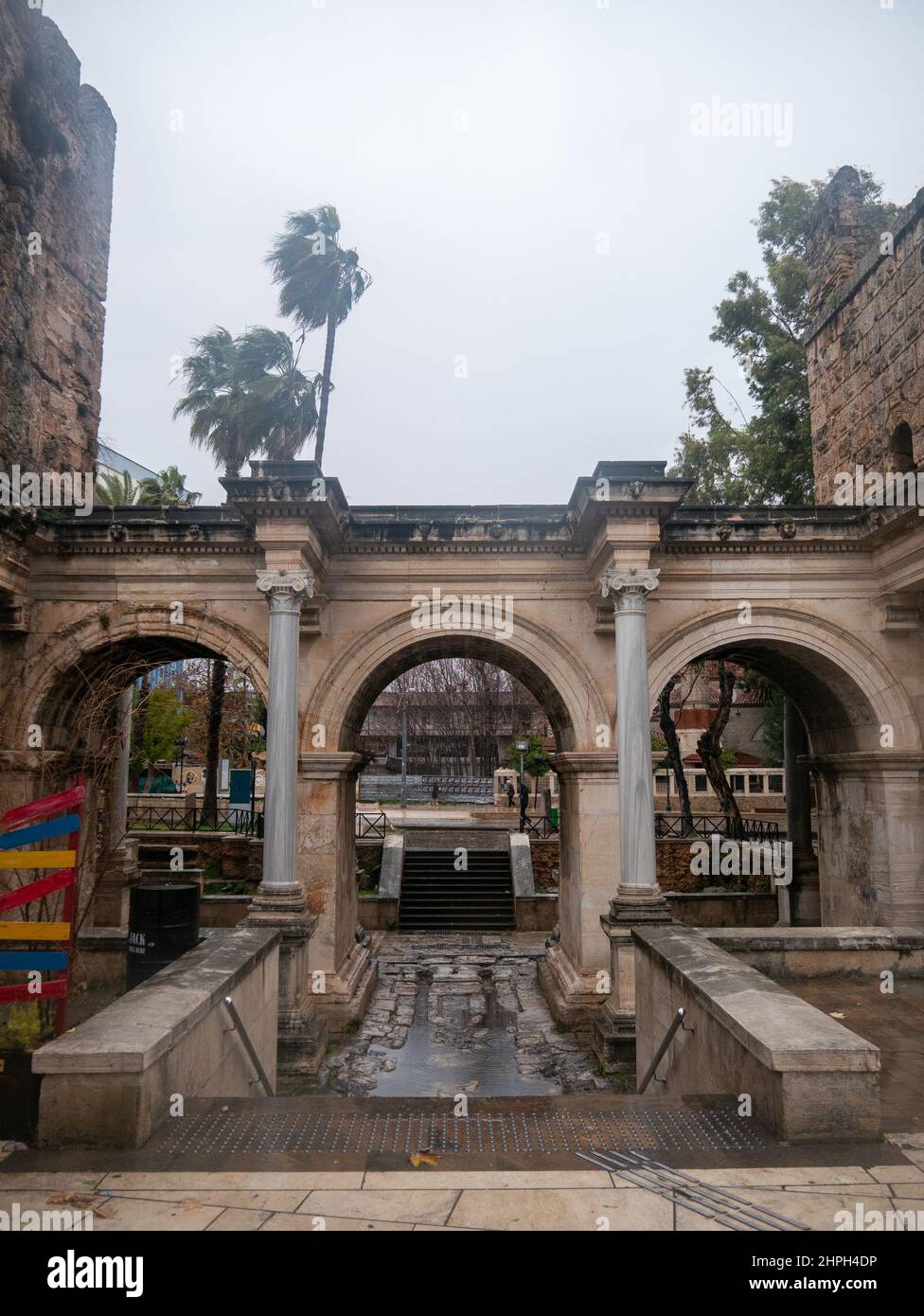 Hivers jour à la porte d'Hadrien, Kaleici, Antalya, Turquie Banque D'Images