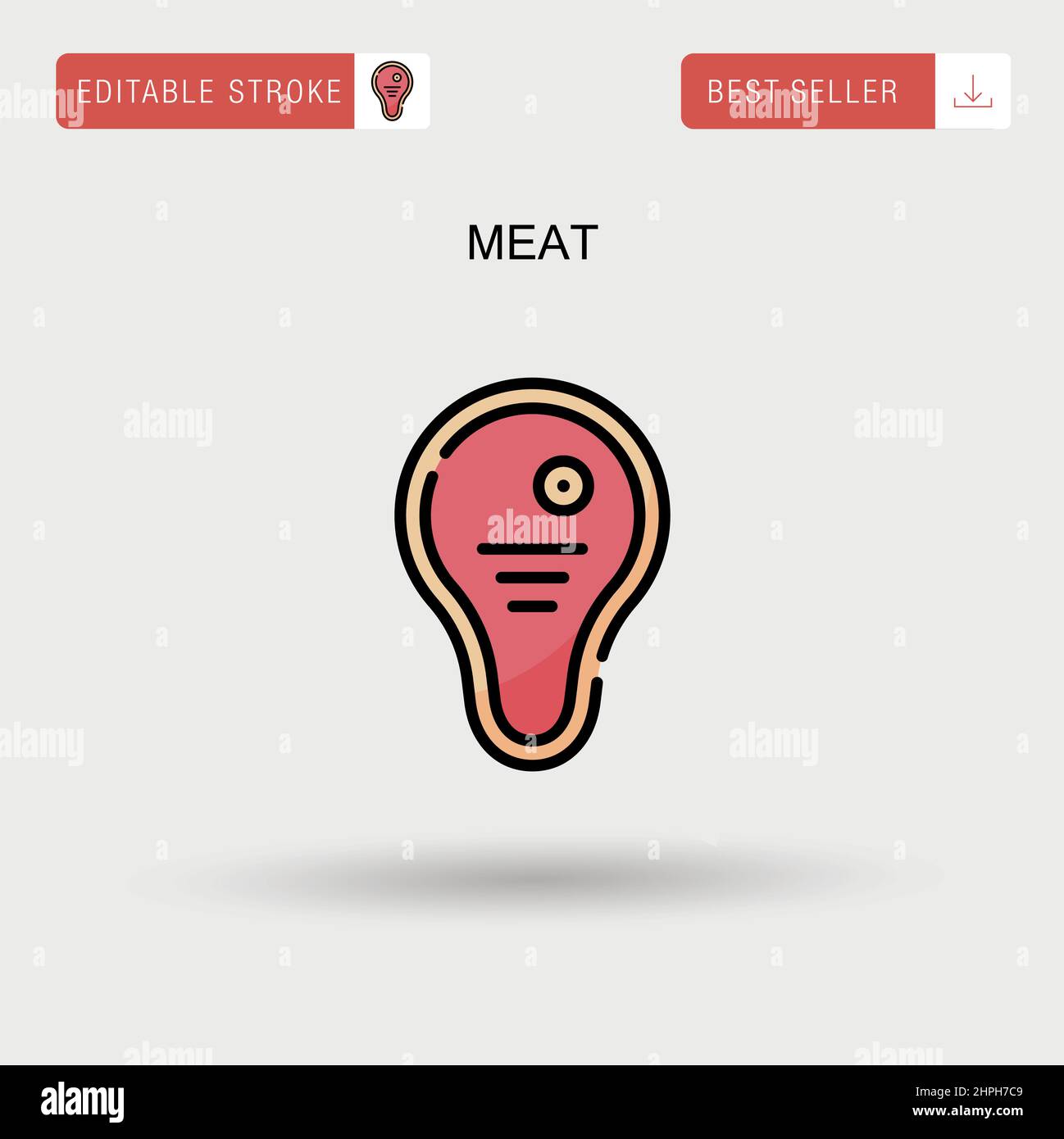 Icône de vecteur simple de viande. Illustration de Vecteur