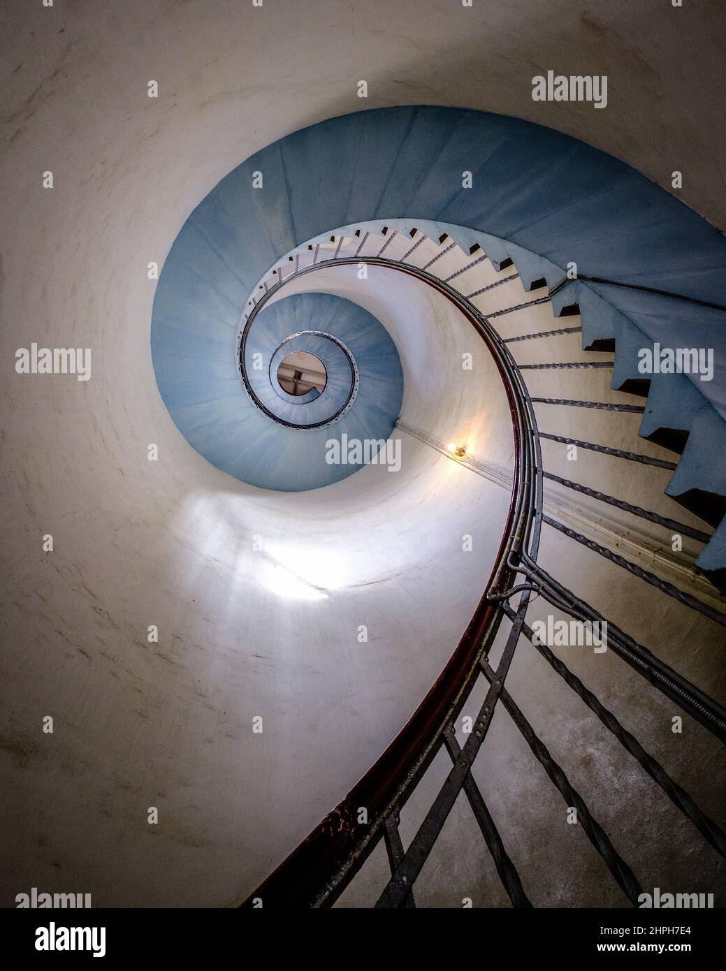 Phare escalier en colimaçon lyngvig fyr au danemark Banque D'Images