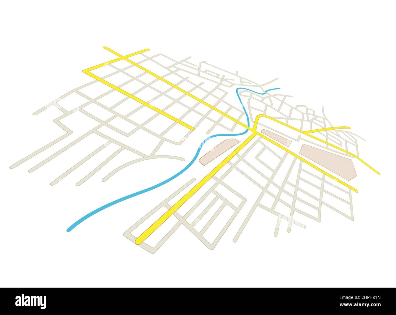 rues sur le plan de la ville - vecteur en perspective Illustration de Vecteur