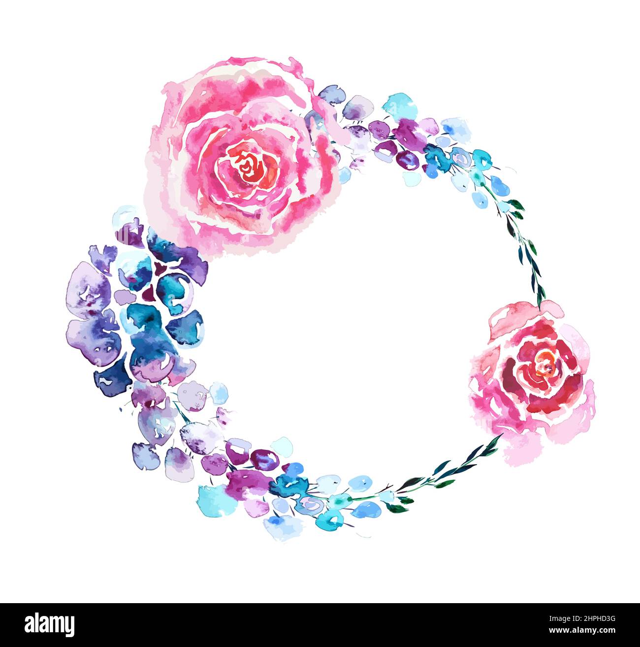 Aquarelle floral frame. Vector illustration Illustration de Vecteur