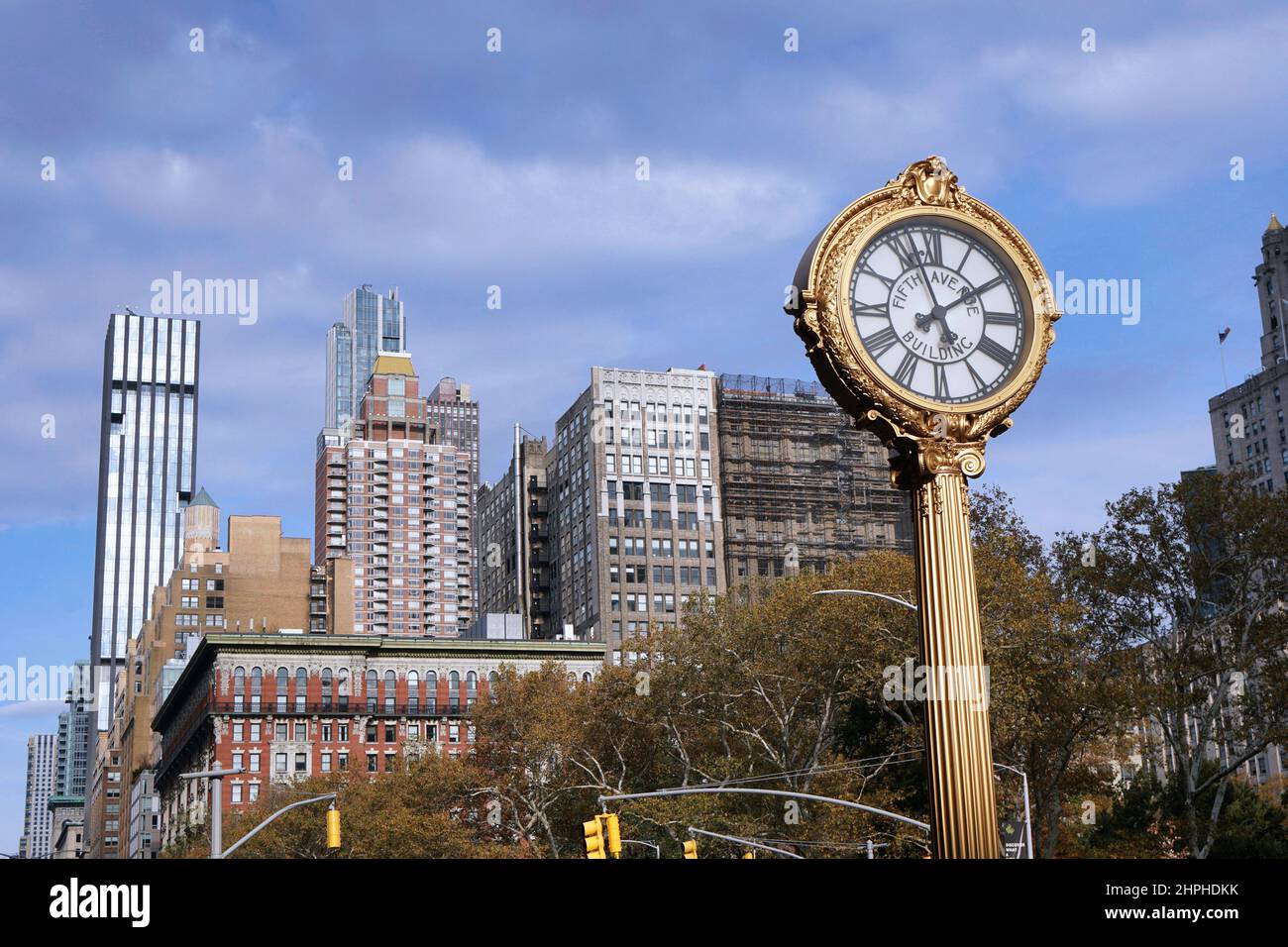 L'horloge-trottoir de la cinquième avenue, un point de repère de New York depuis 1909 Banque D'Images