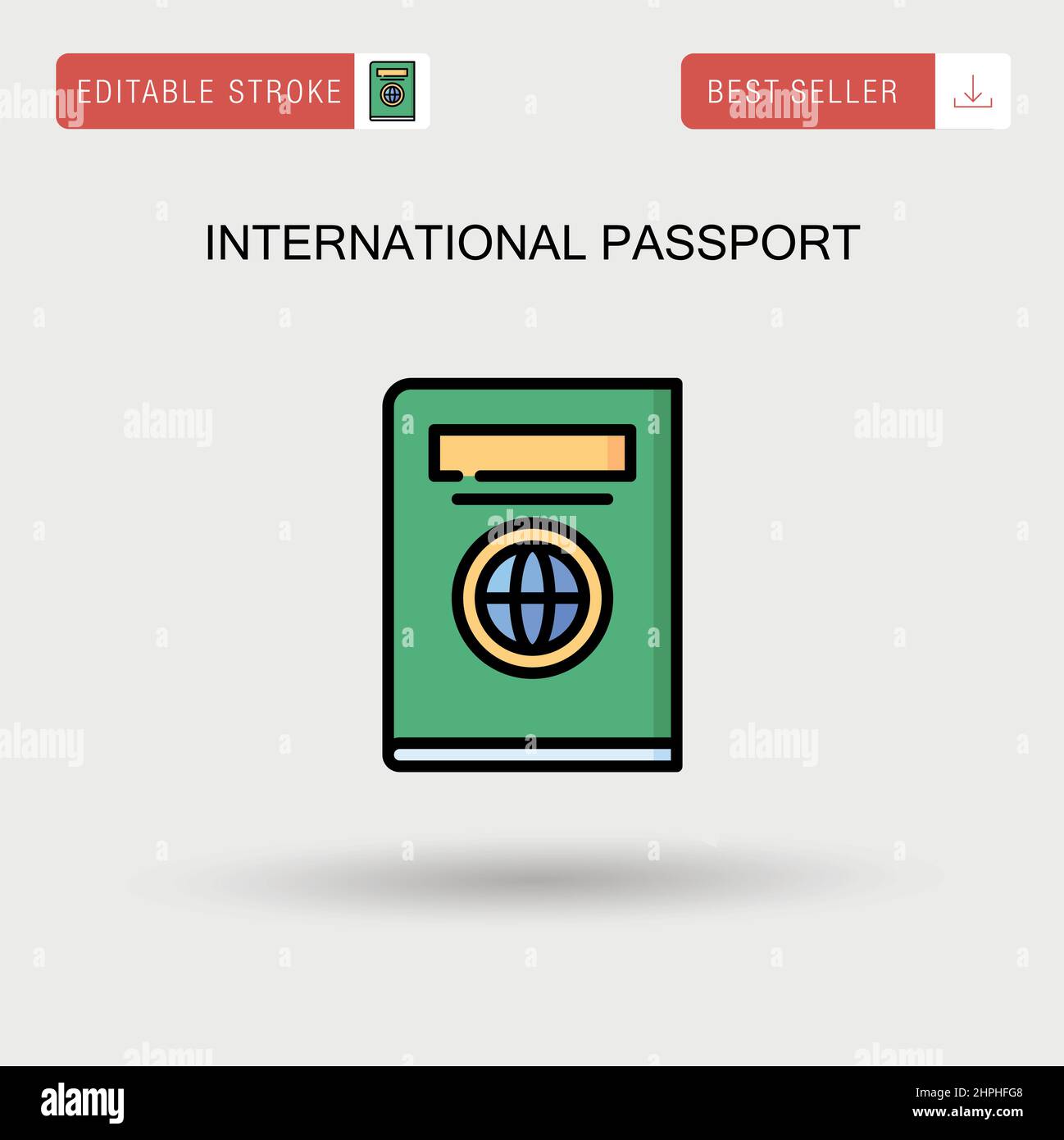 Passeport international simple vecteur icône. Illustration de Vecteur