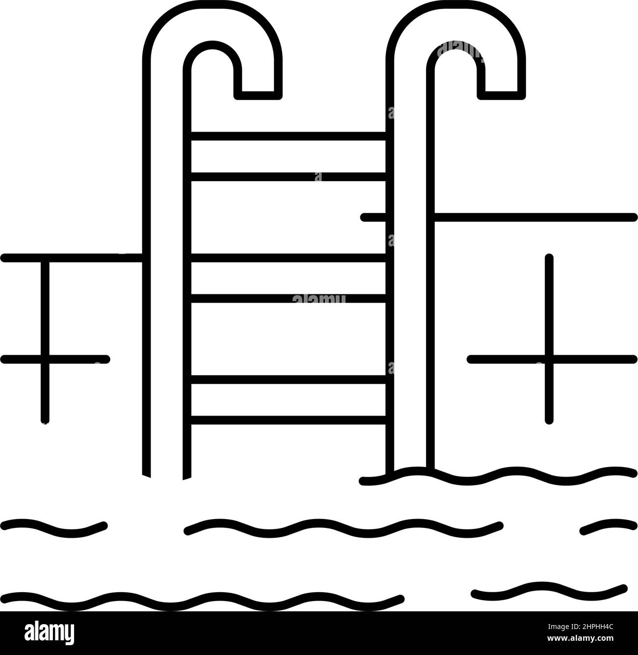 illustration vectorielle de l'icône de la ligne de la piscine Illustration de Vecteur