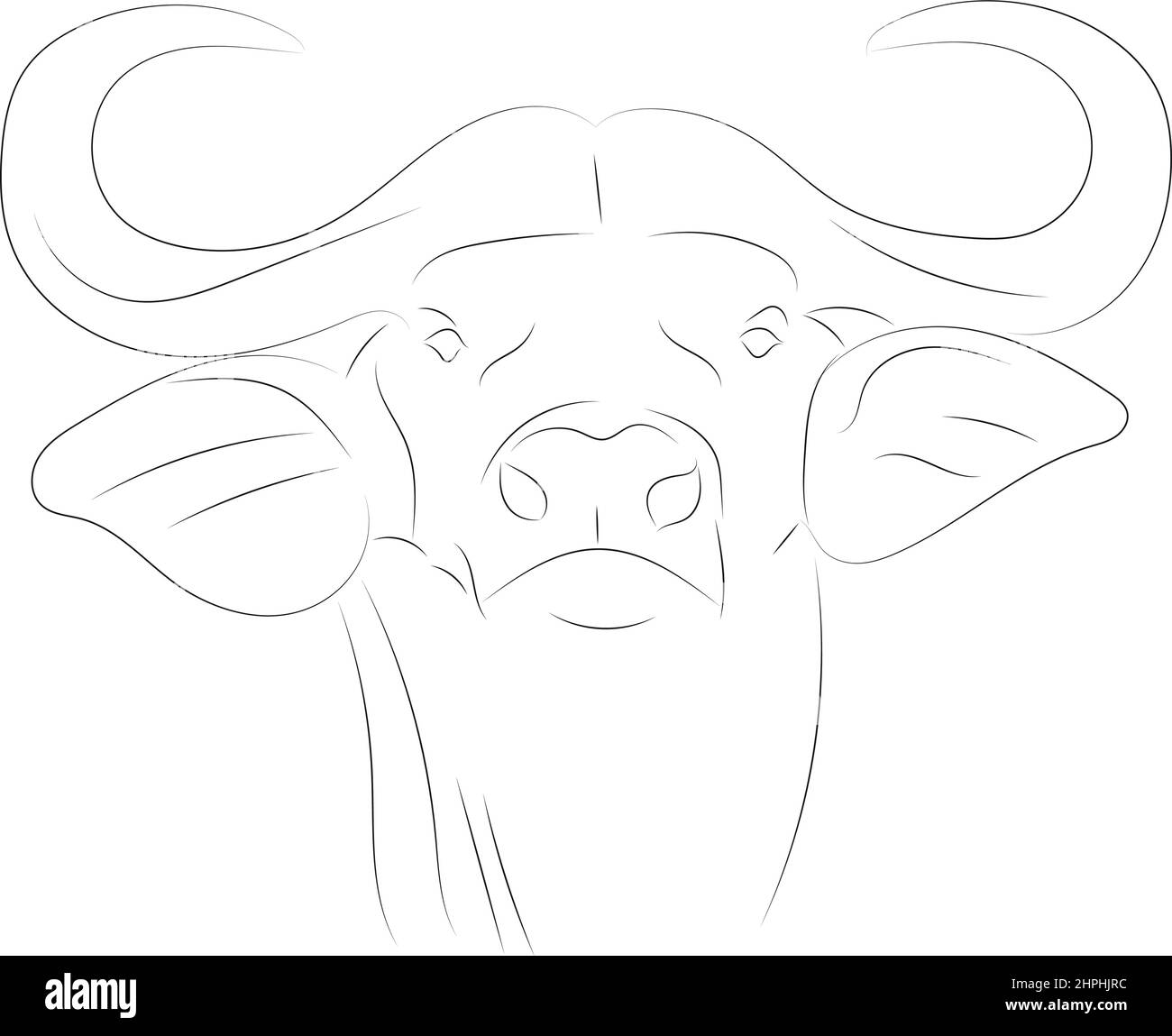 Signes du zodiaque. Taurus. Tête d'un taureau avec cornes. Illustration de Vecteur