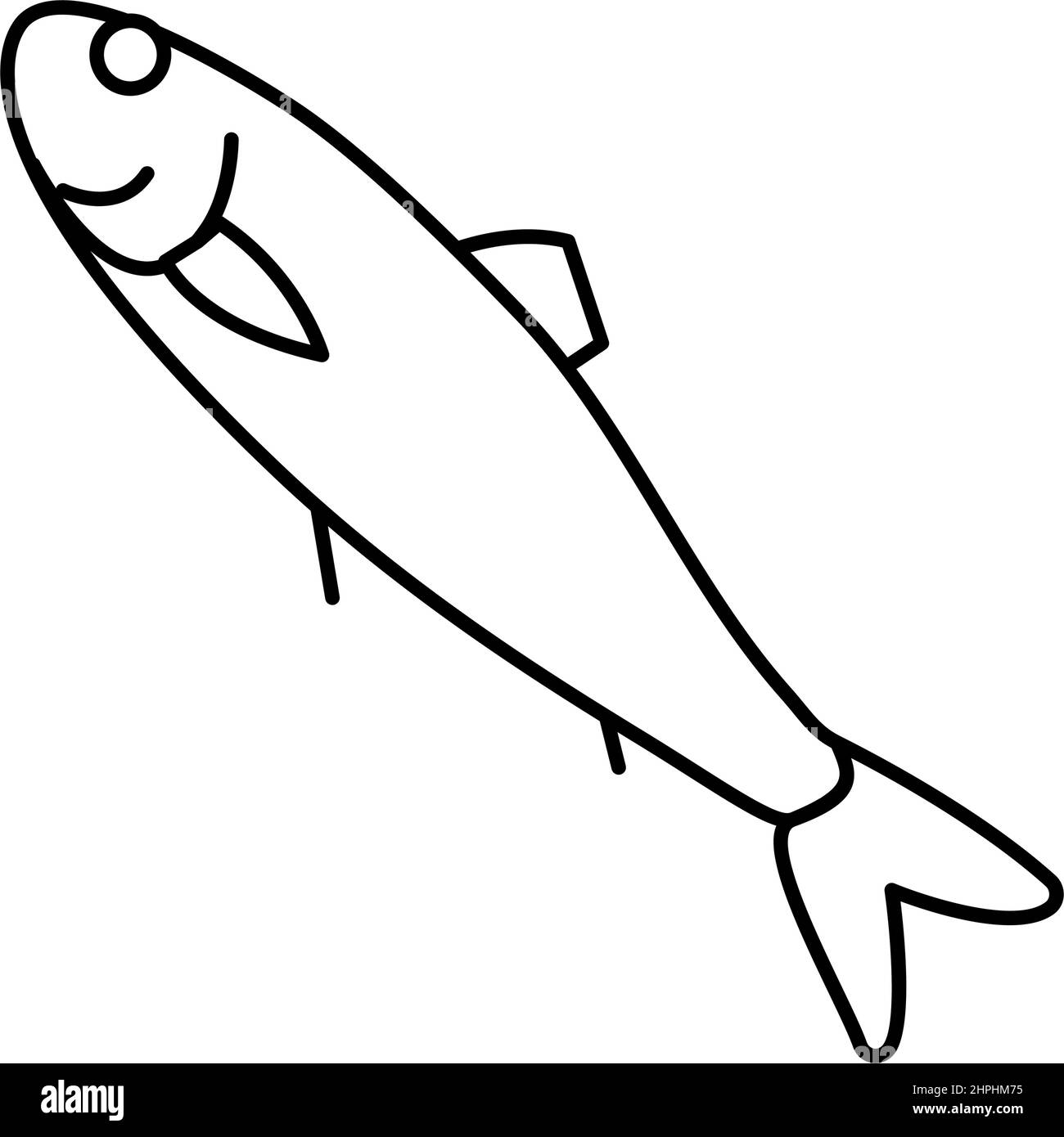 illustration vectorielle de l'icône de la ligne de hareng de l'atlantique Illustration de Vecteur