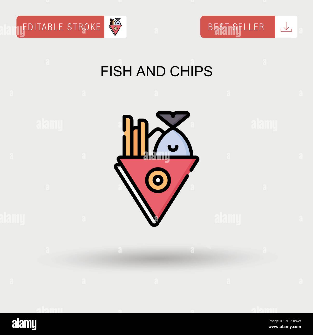 Icône de vecteur simple Fish and Chips. Illustration de Vecteur