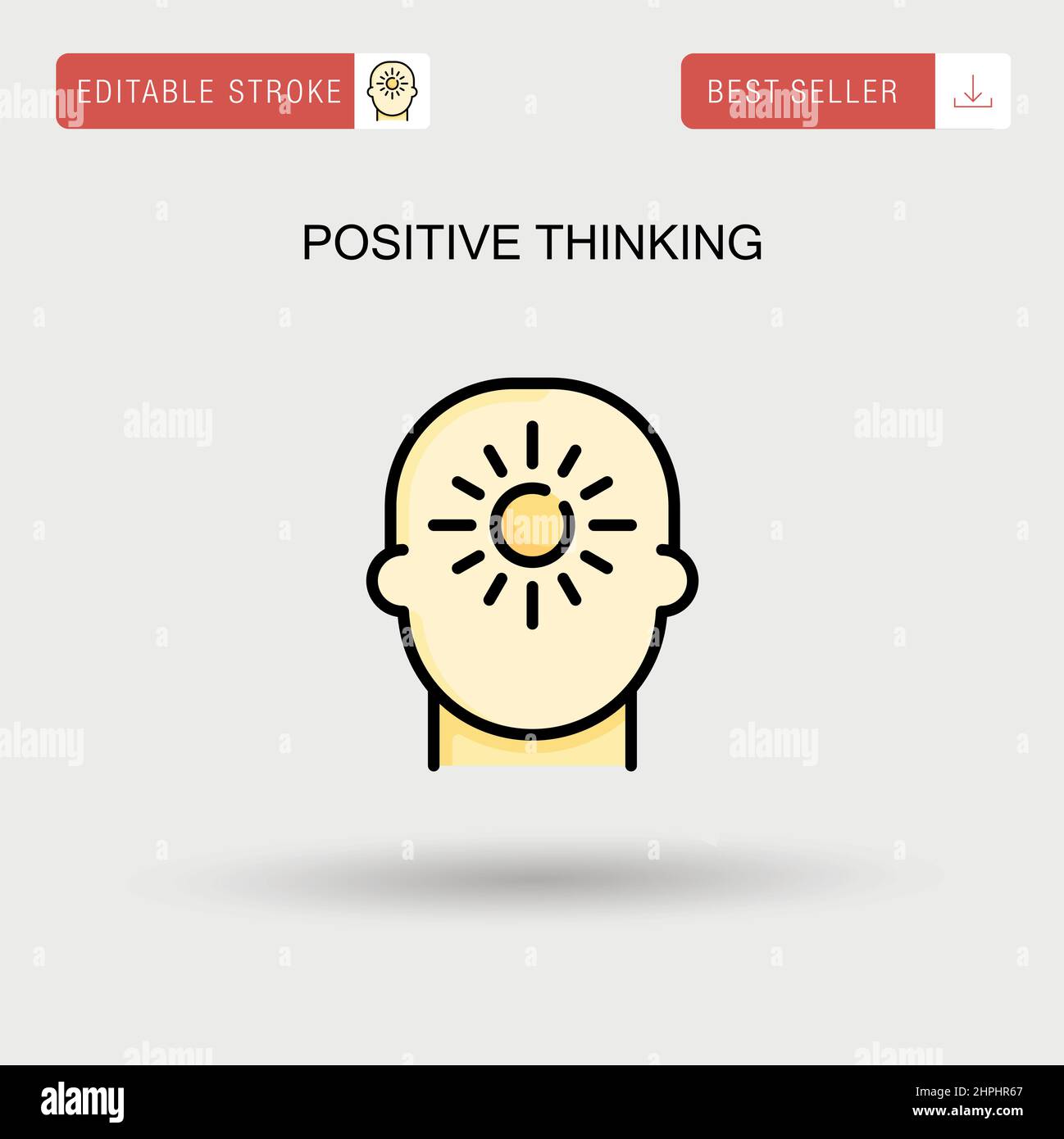 Icône de vecteur simple de pensée positive. Illustration de Vecteur