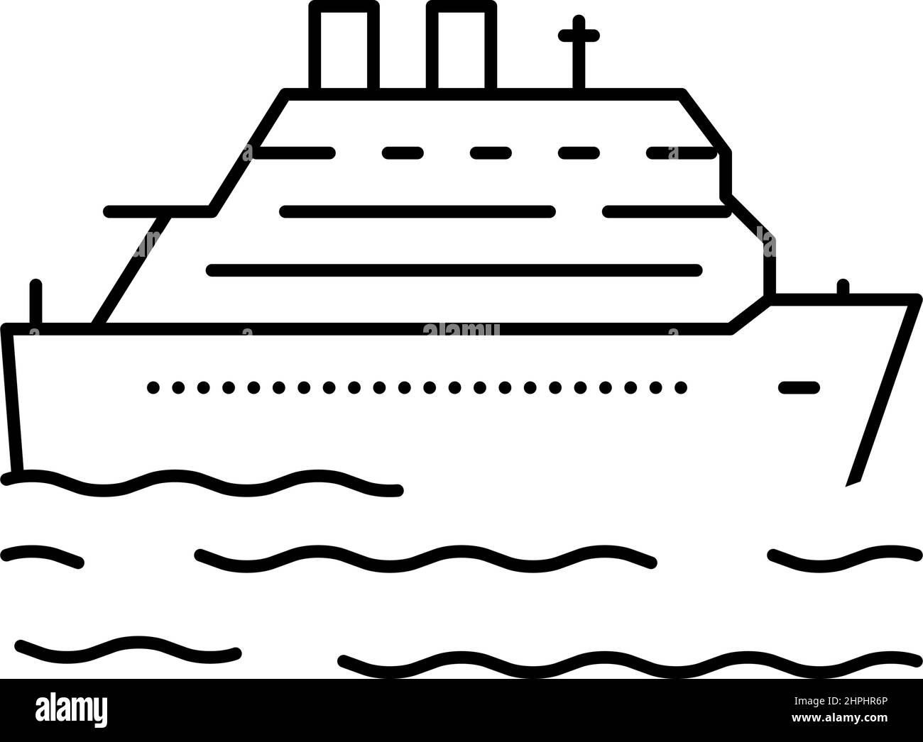 illustration vectorielle de l'icône représentant une ligne de vacances d'été de croisière Illustration de Vecteur