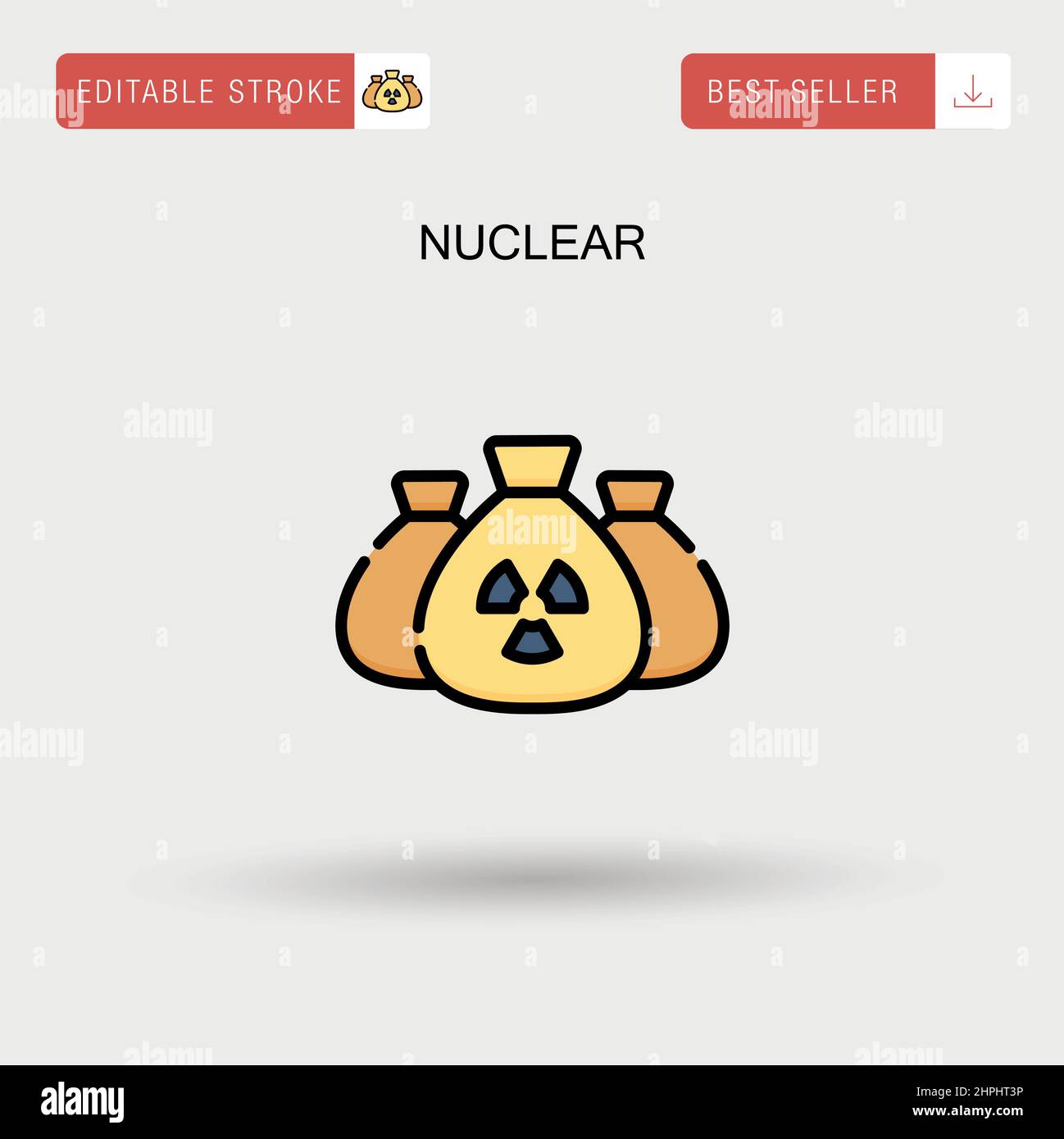 Icône de vecteur simple nucléaire. Illustration de Vecteur