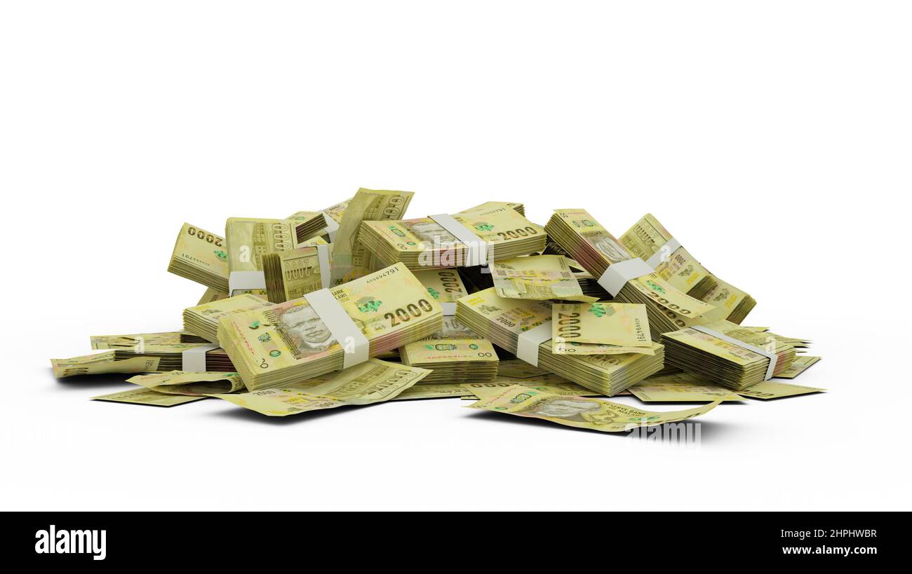 3D pile de 2000 notes kacha Malawian Banque D'Images