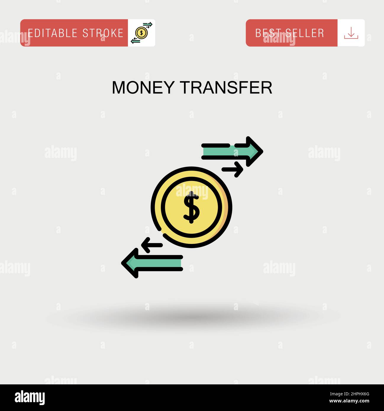 Icône de vecteur simple de transfert d'argent. Illustration de Vecteur