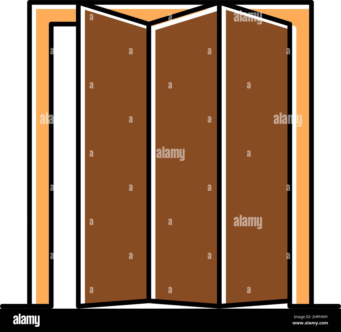 illustration vectorielle de l'icône de couleur de la porte pliante Illustration de Vecteur