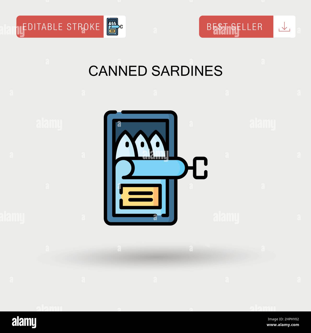 Icône de vecteur simple de sardines en conserve. Illustration de Vecteur