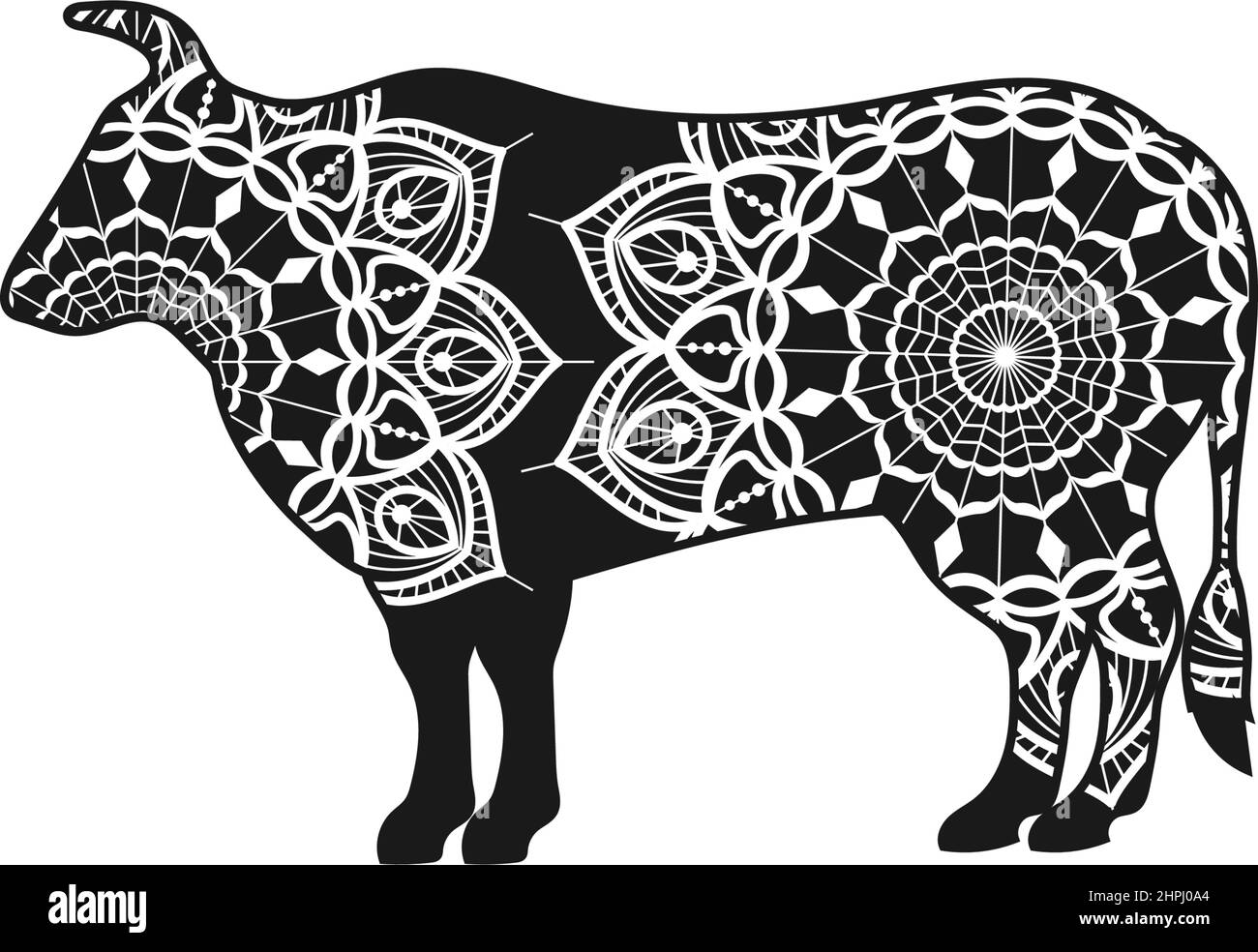 Motif animal de vache mandala vecteur d'illustration Illustration de Vecteur