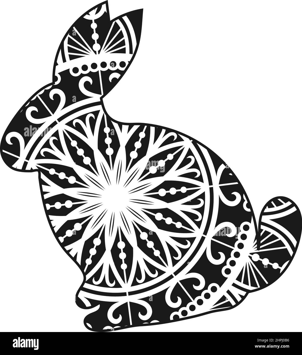 Motif animal de lapin mandala vecteur d'illustration Illustration de Vecteur