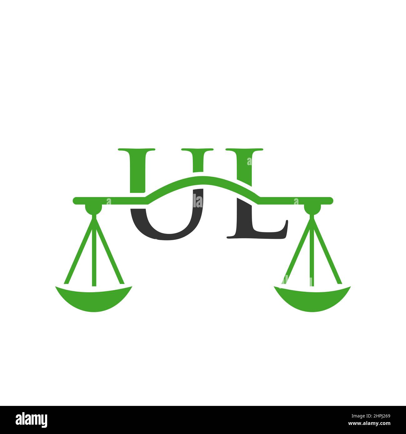 Lettre du cabinet d'avocats UL logo Design. Avocat, Service d'avocat, Bureau du droit, balance. Logo du cabinet d'avocats sur la lettre UL Vector Sign Illustration de Vecteur