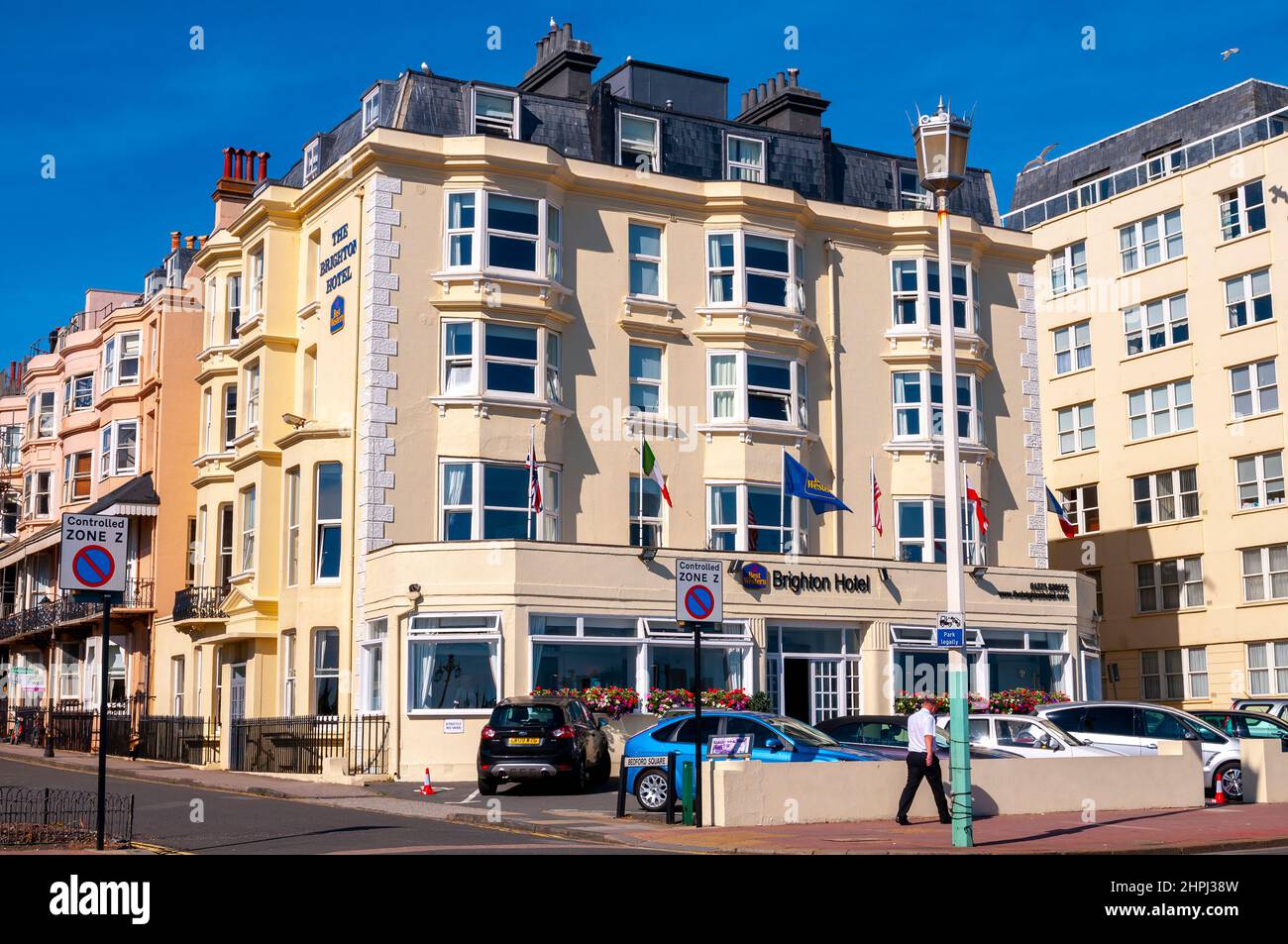 Le célèbre Brighton Hotel le long du front de mer de Brighton, Brighton, Royaume-Uni. Banque D'Images