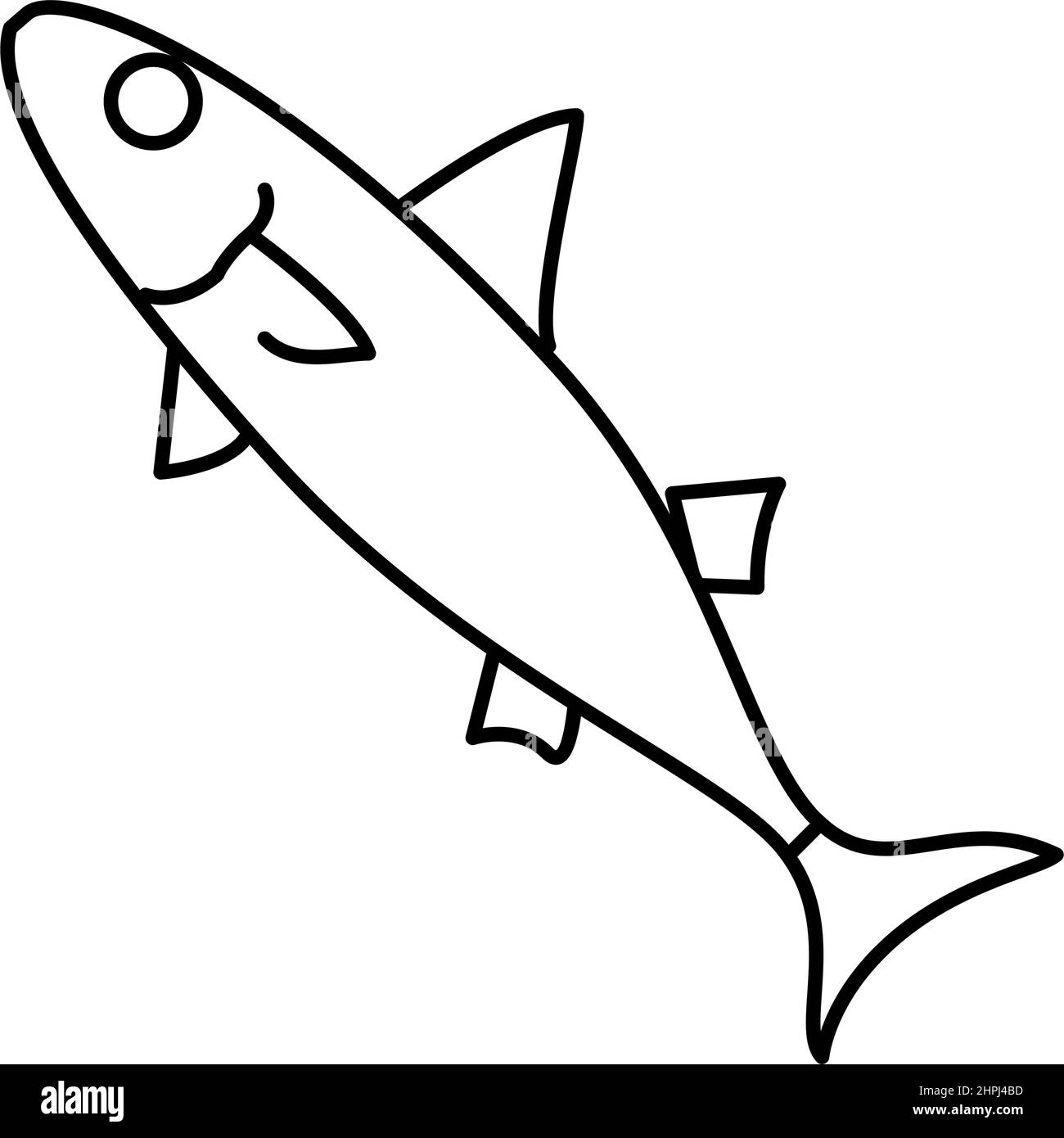 illustration vectorielle de l'icône en forme de ligne de maquereau Illustration de Vecteur