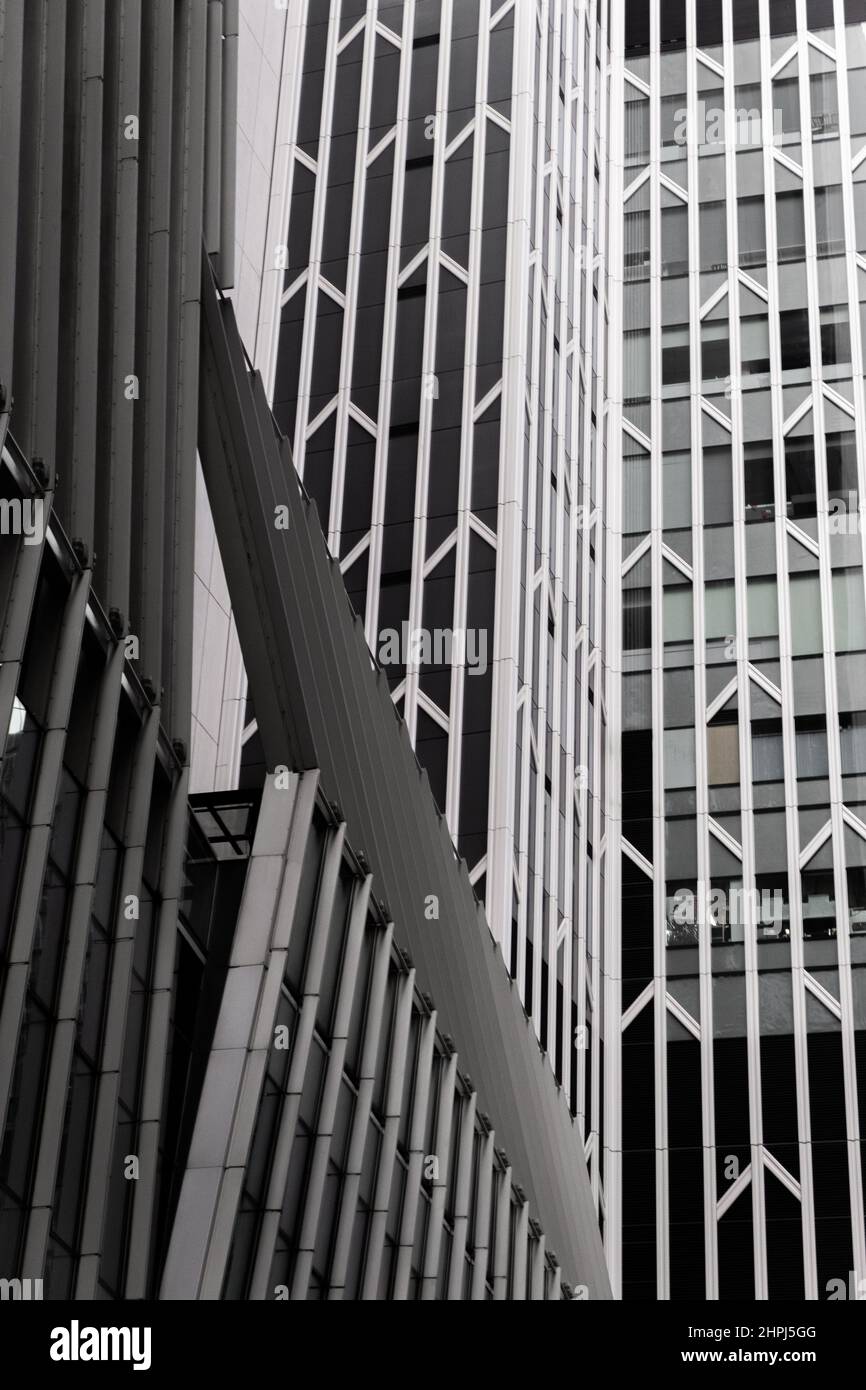 Image des motifs abstraits de l'extérieur des bâtiments à Hong Kong Banque D'Images
