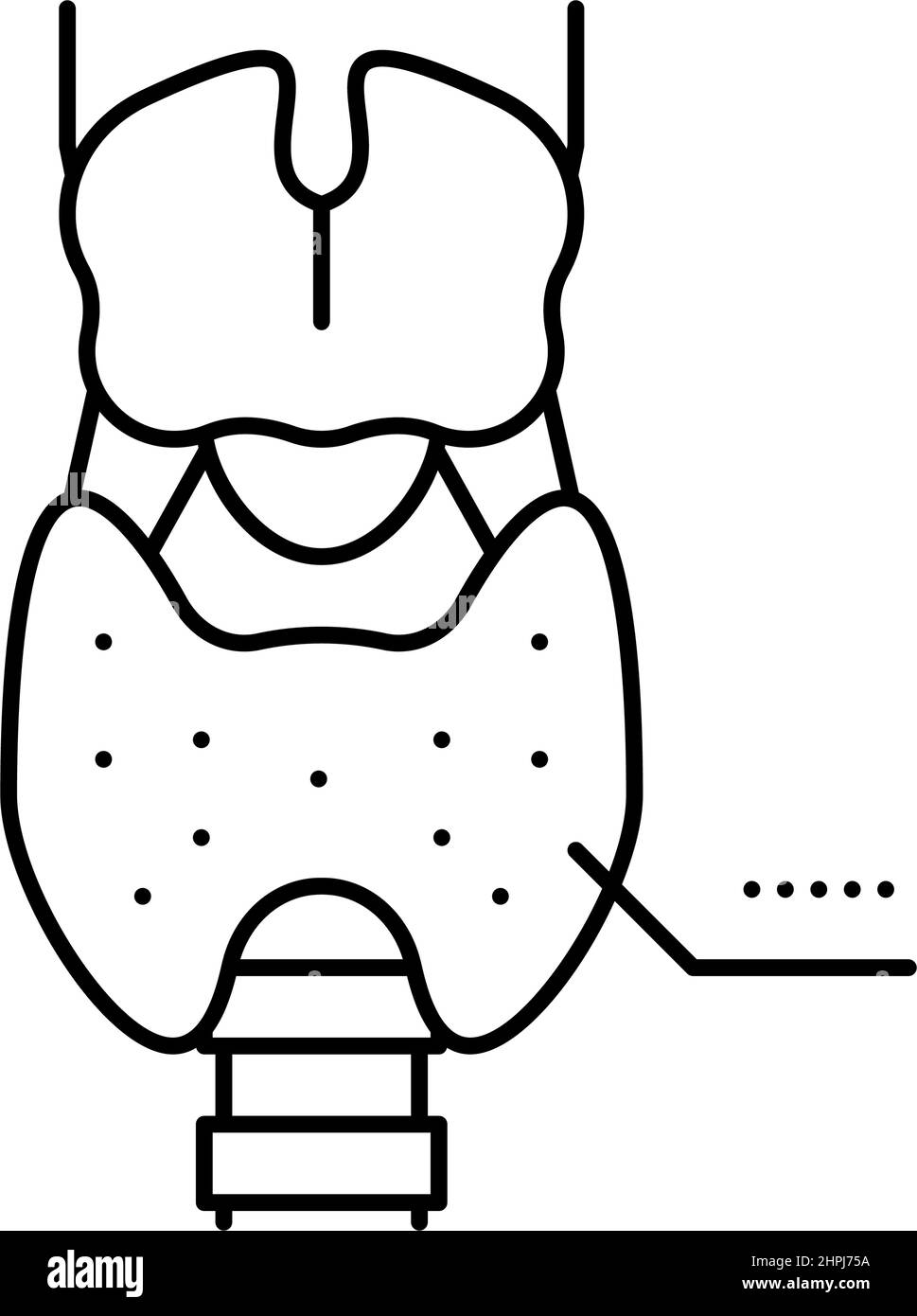 illustration vectorielle de la ligne d'endocrinologie de la glande thyroïde Illustration de Vecteur