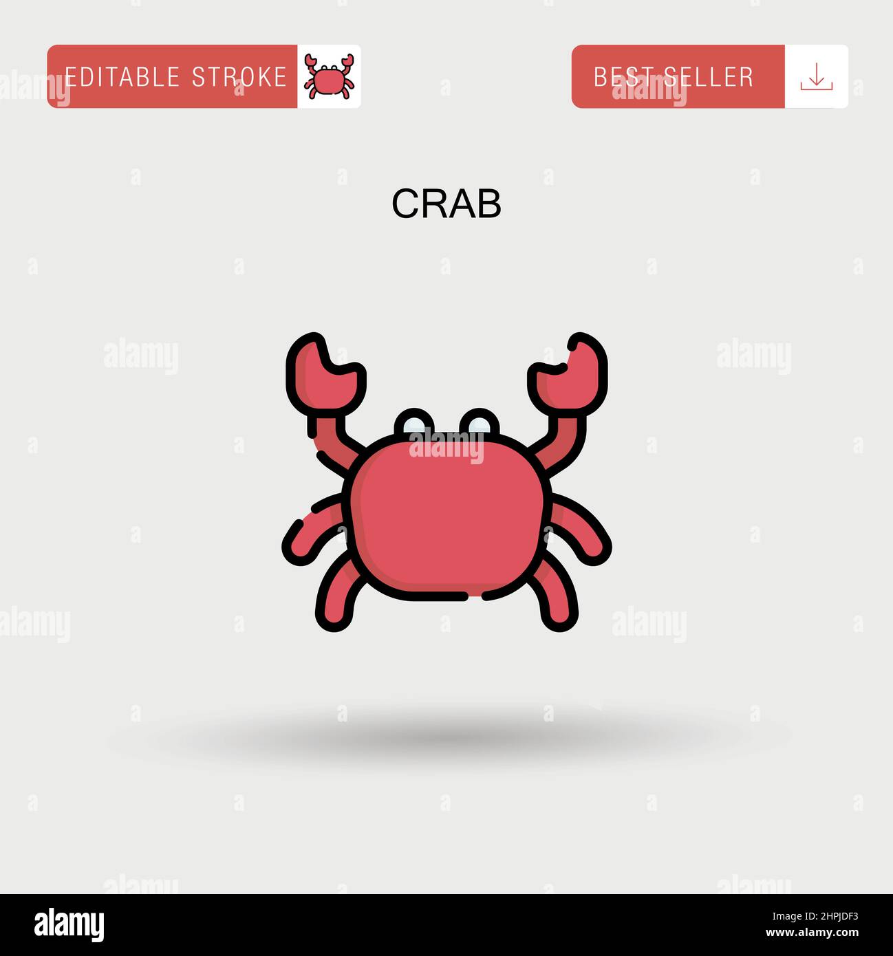 Icône de vecteur simple de crabe. Illustration de Vecteur