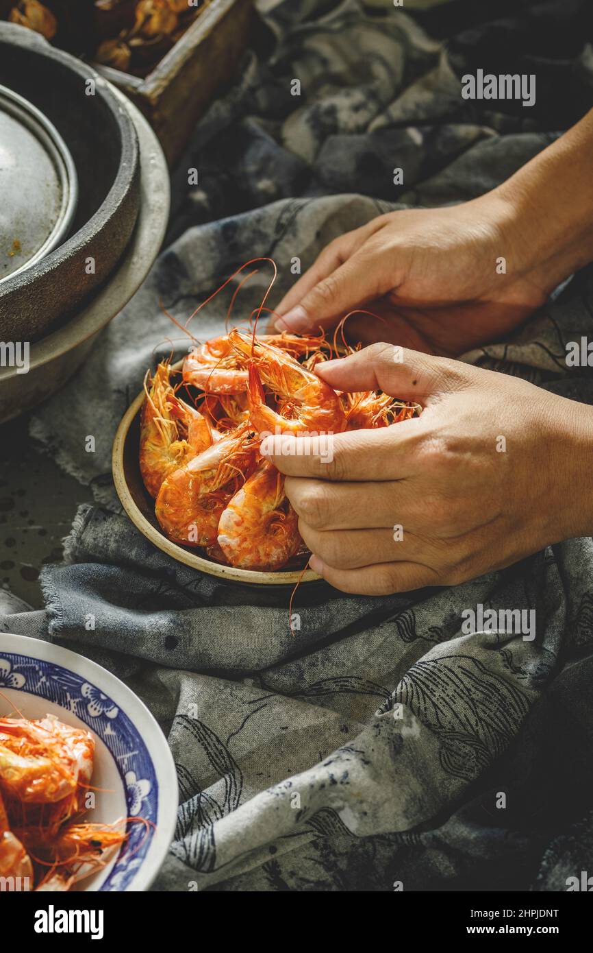 La crevette de la rivière Banque D'Images