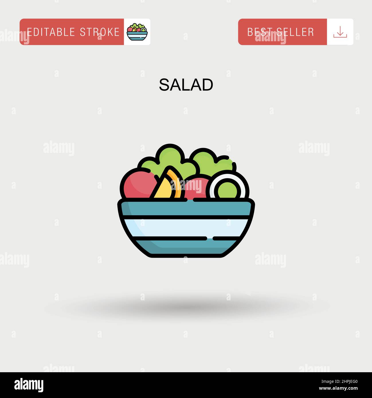 Icône vecteur simple salade. Illustration de Vecteur