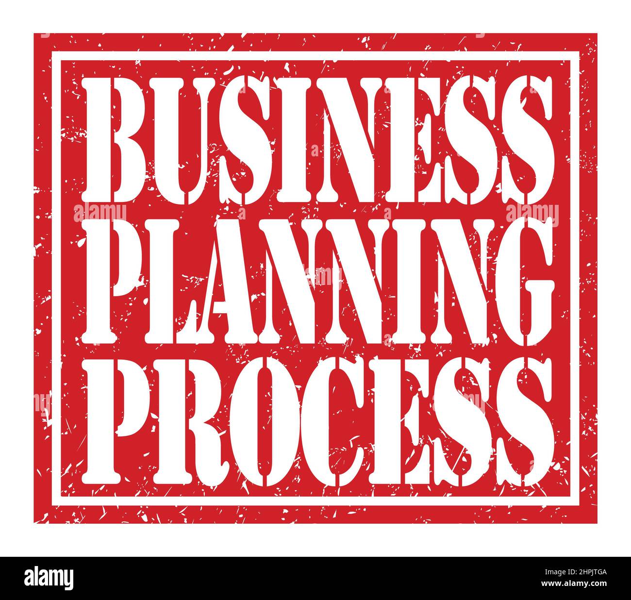 PROCESSUS DE PLANIFICATION DES ACTIVITÉS, mots inscrits sur l'affiche en tampon rouge Banque D'Images