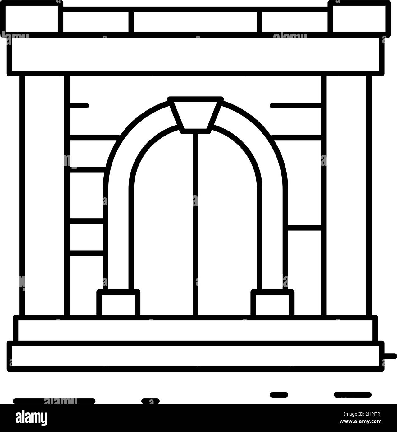 illustration du vecteur de l'icône de ligne de porte ancienne Illustration de Vecteur