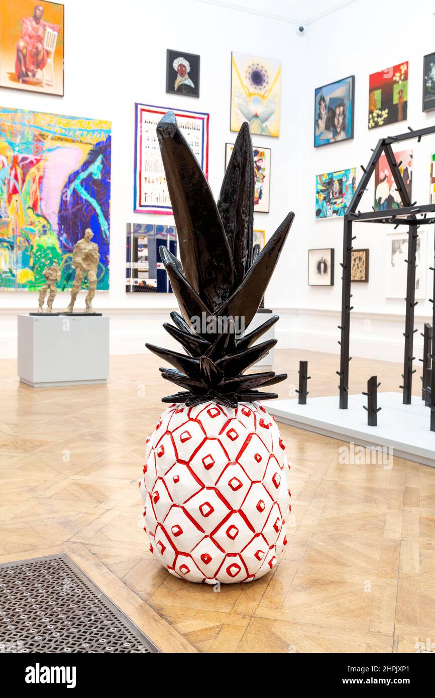 Ananas (2021) par Rose Wylie The RA Summer Exhibition 2021, Londres, Royaume-Uni Banque D'Images