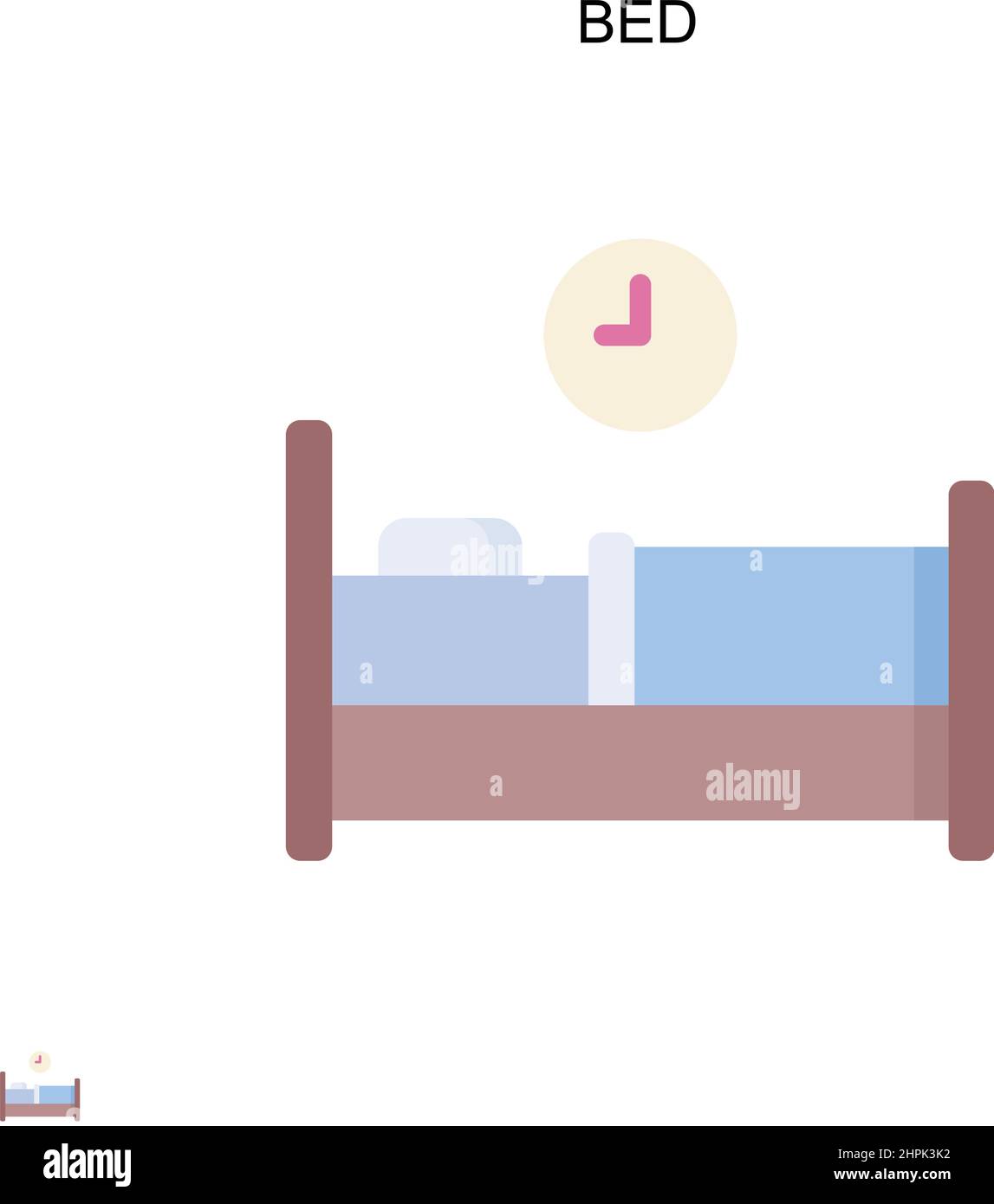 Icône de vecteur simple de lit.Modèle de conception de symbole d'illustration pour élément d'interface utilisateur Web mobile. Illustration de Vecteur